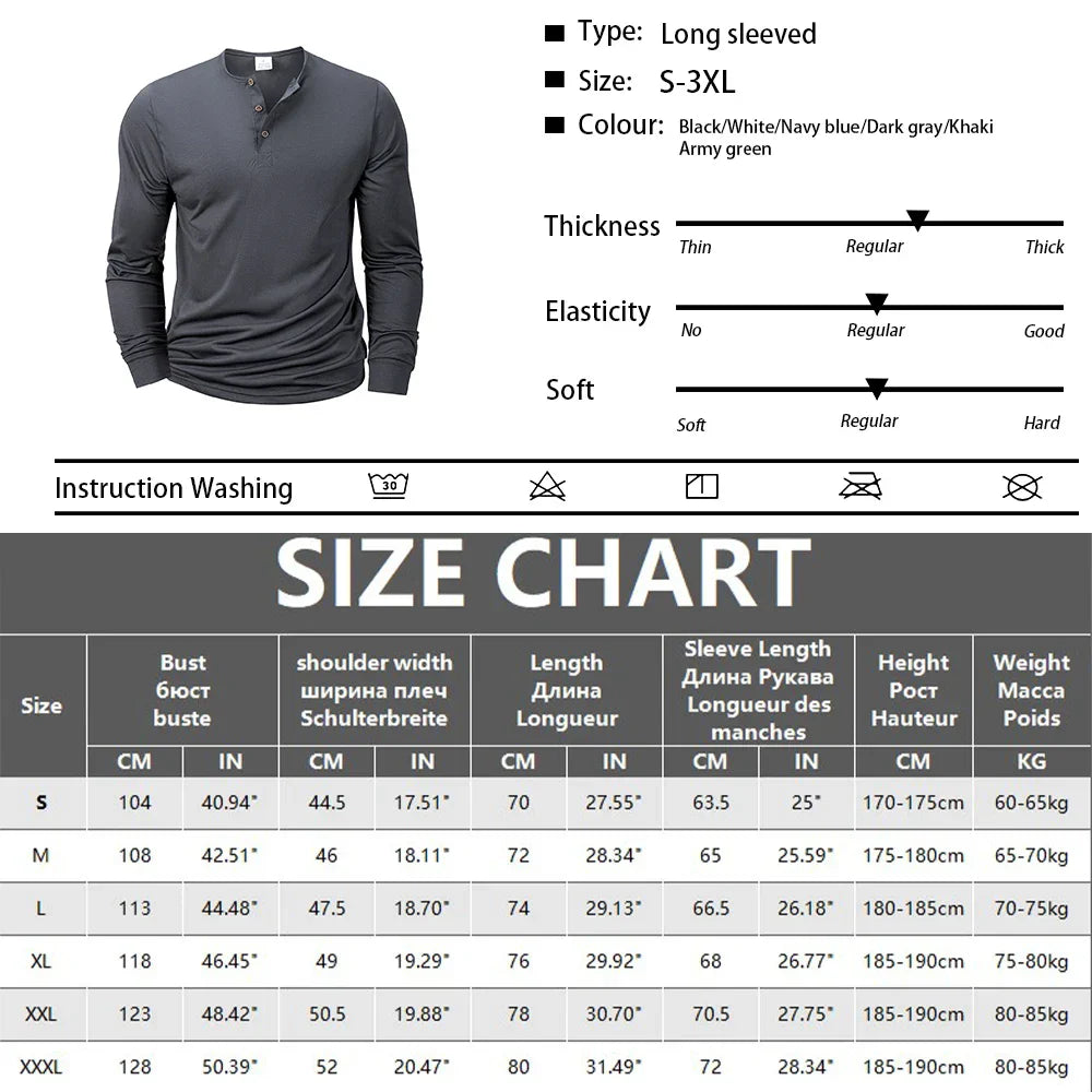 ALVARDE Uzun Kollu Henley T-shirt