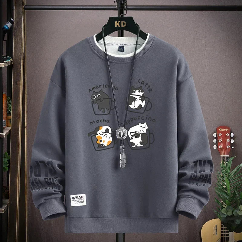 ALVARDE Kahve Desenli Sweatshirt