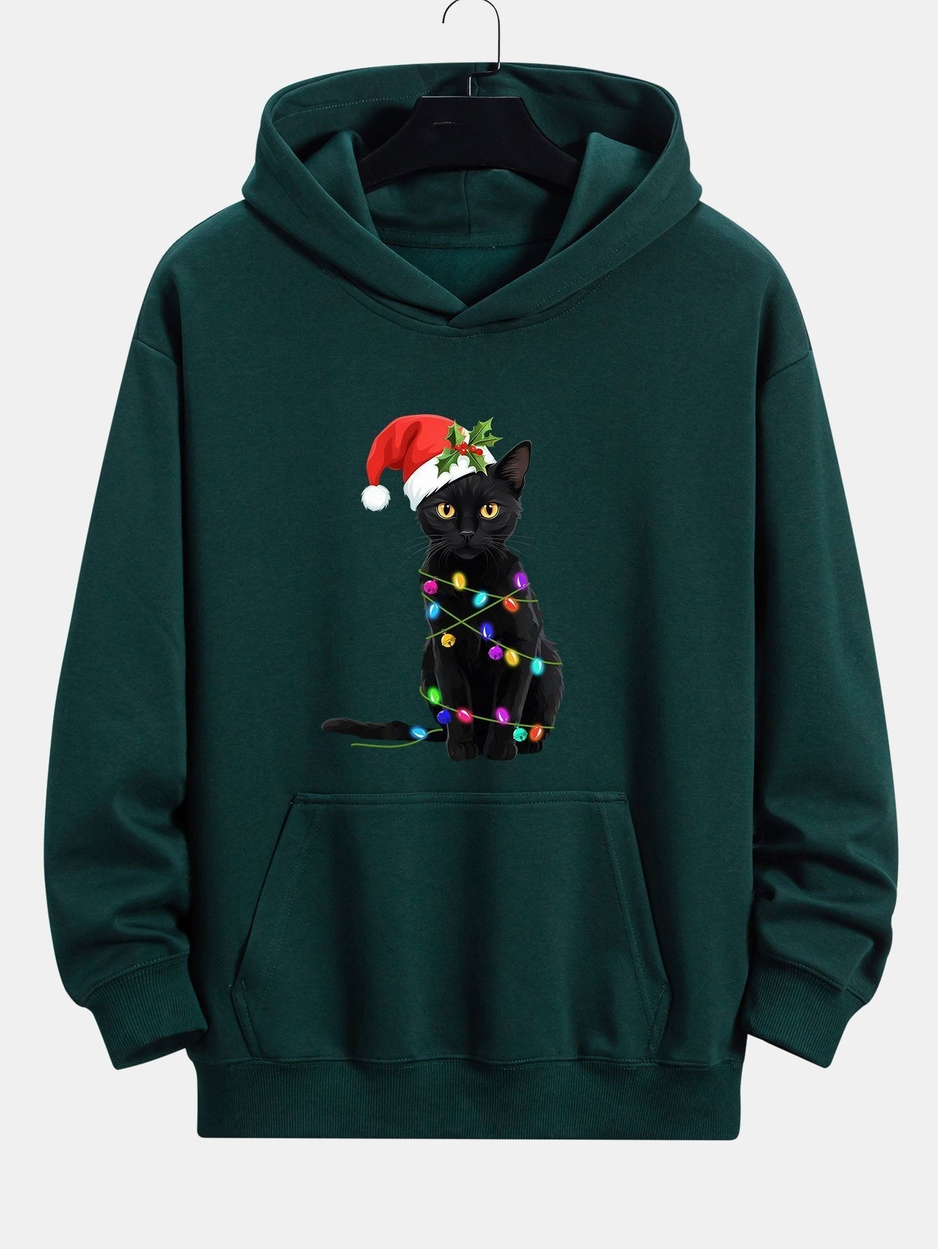ALVARDE Christmas Lights Cat Hoodie