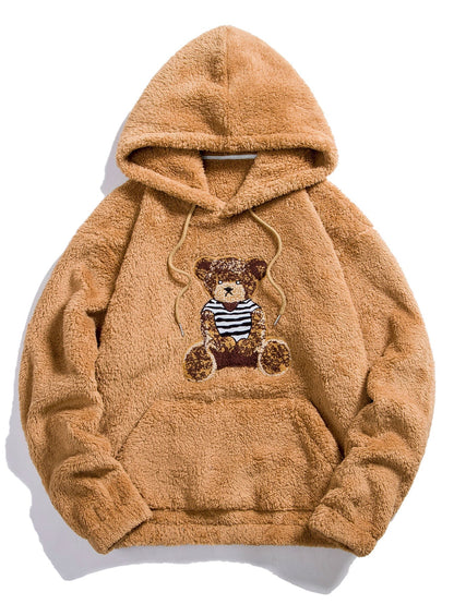 ALVARDE Bear Embroidered Hoodie
