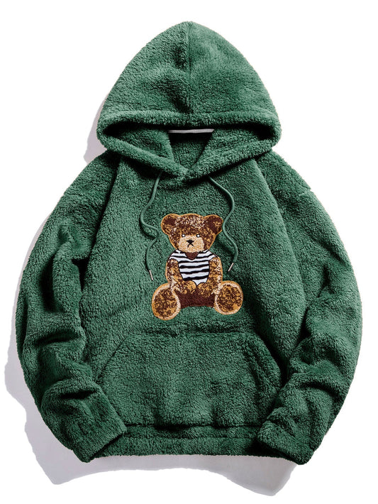 ALVARDE Bear Embroidered Hoodie
