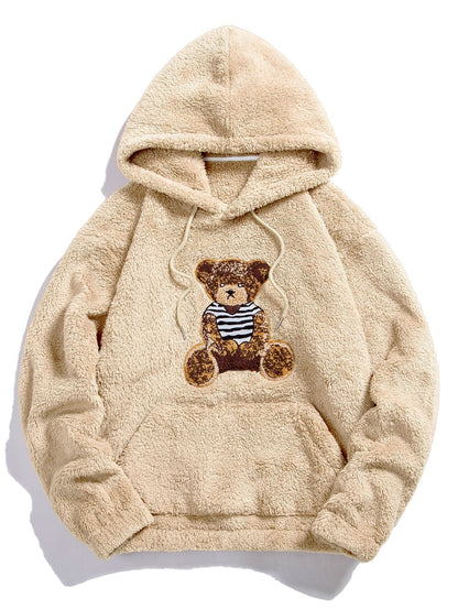 ALVARDE Bear Embroidered Hoodie