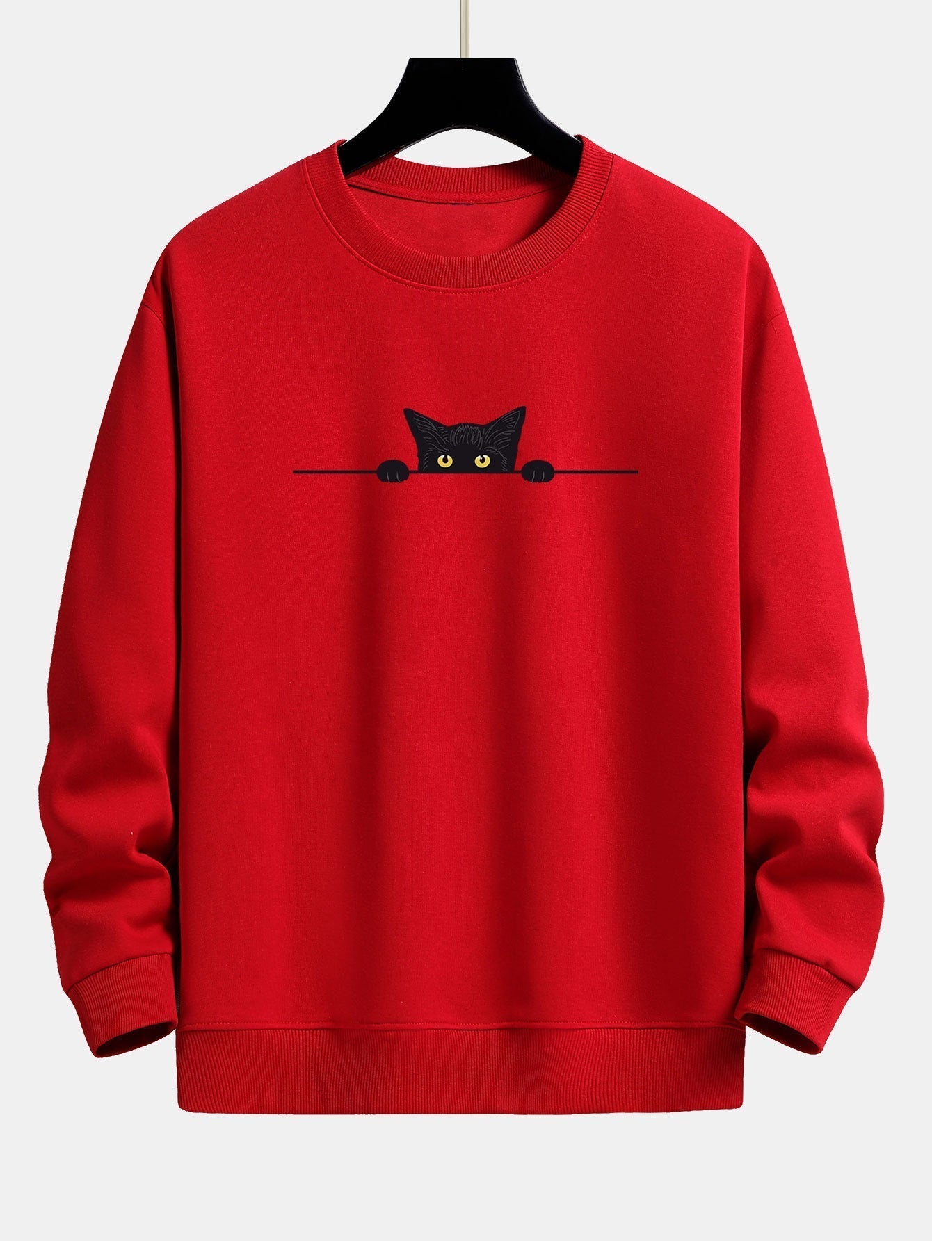 ALVARDE Black Cat Desenli Sweatshirt