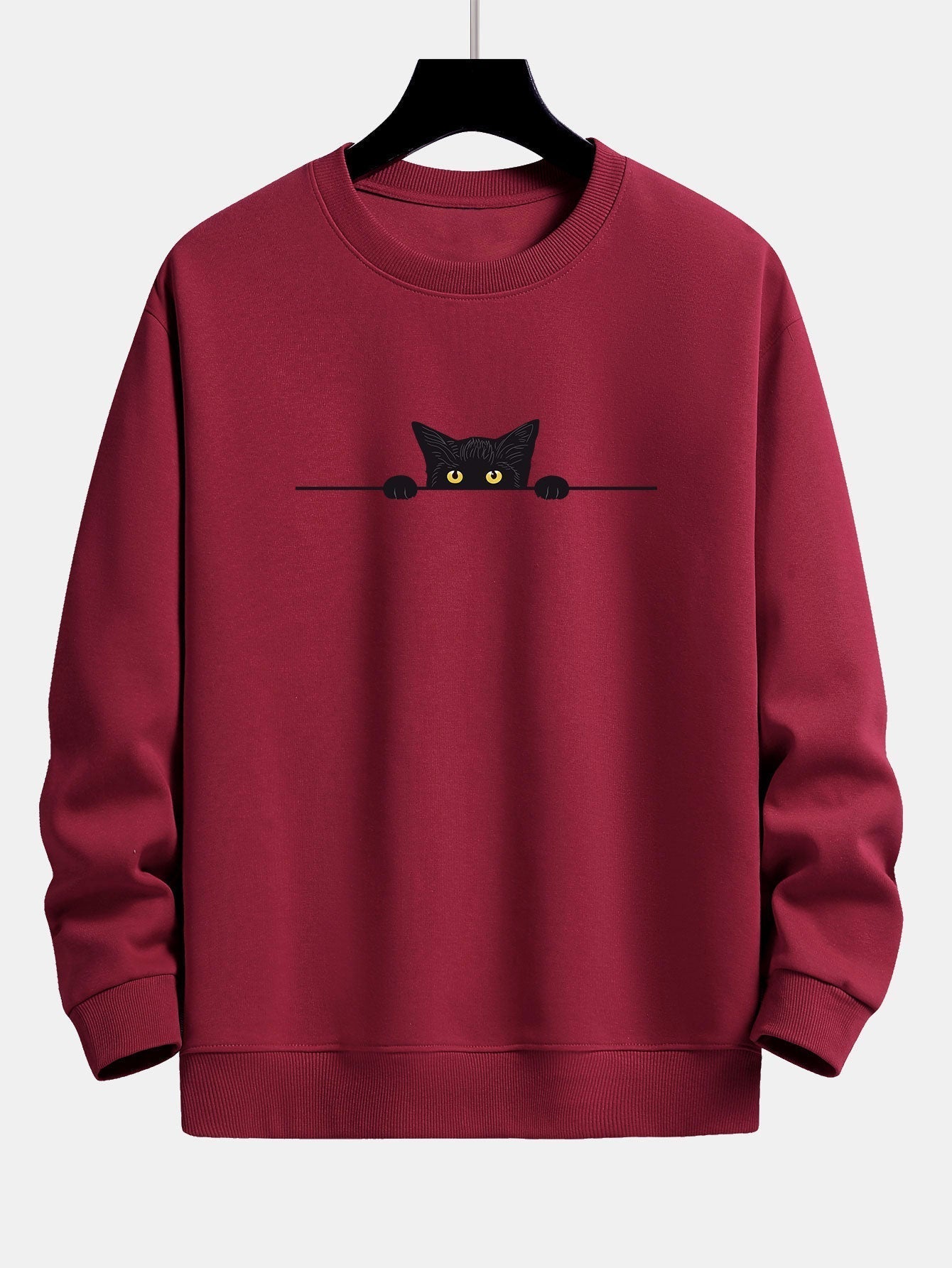 ALVARDE Black Cat Desenli Sweatshirt