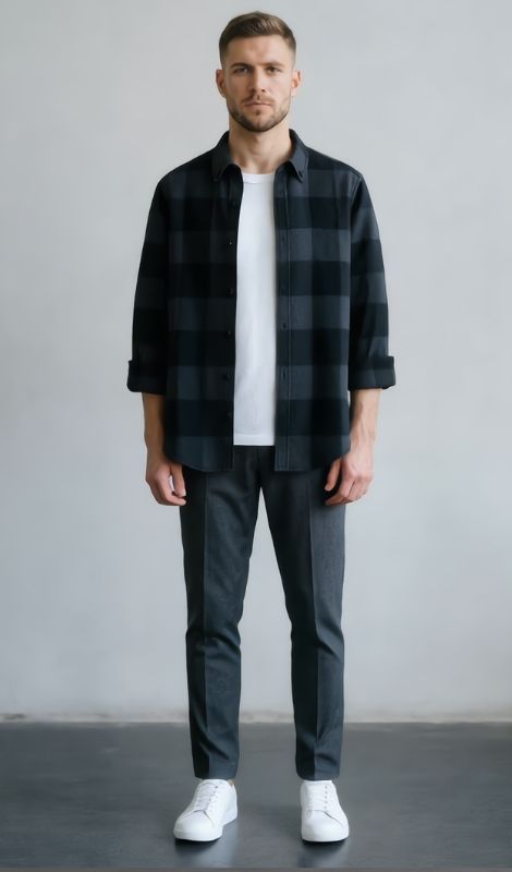 Flanel Oduncu Siyah Gömlek