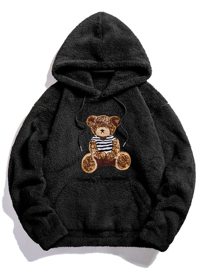 ALVARDE Bear Embroidered Hoodie