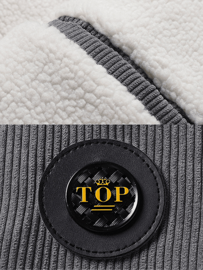 Cord-Sherpa-gefütterter dicker Thermo-Freizeitmantel