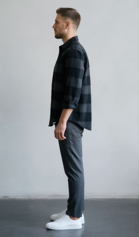 Flanel Oduncu Siyah Gömlek