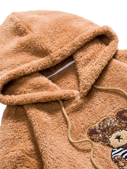 ALVARDE Bear Embroidered Hoodie