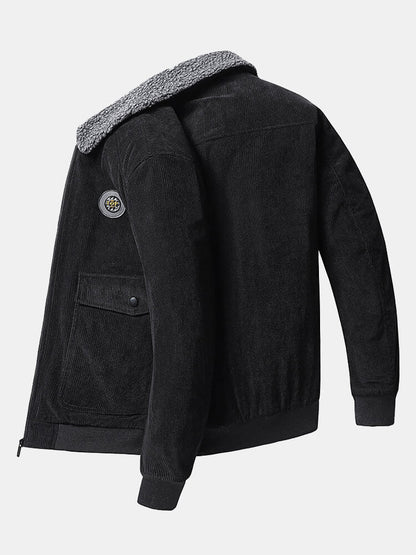 Dicker Thermomantel mit Sherpa-Futter aus Cord