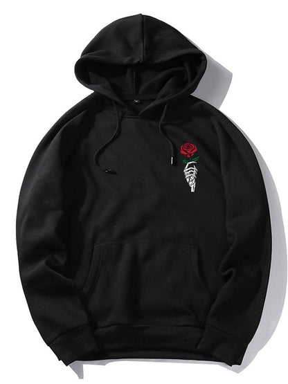 ALVARDE Rose Skull Hoodie