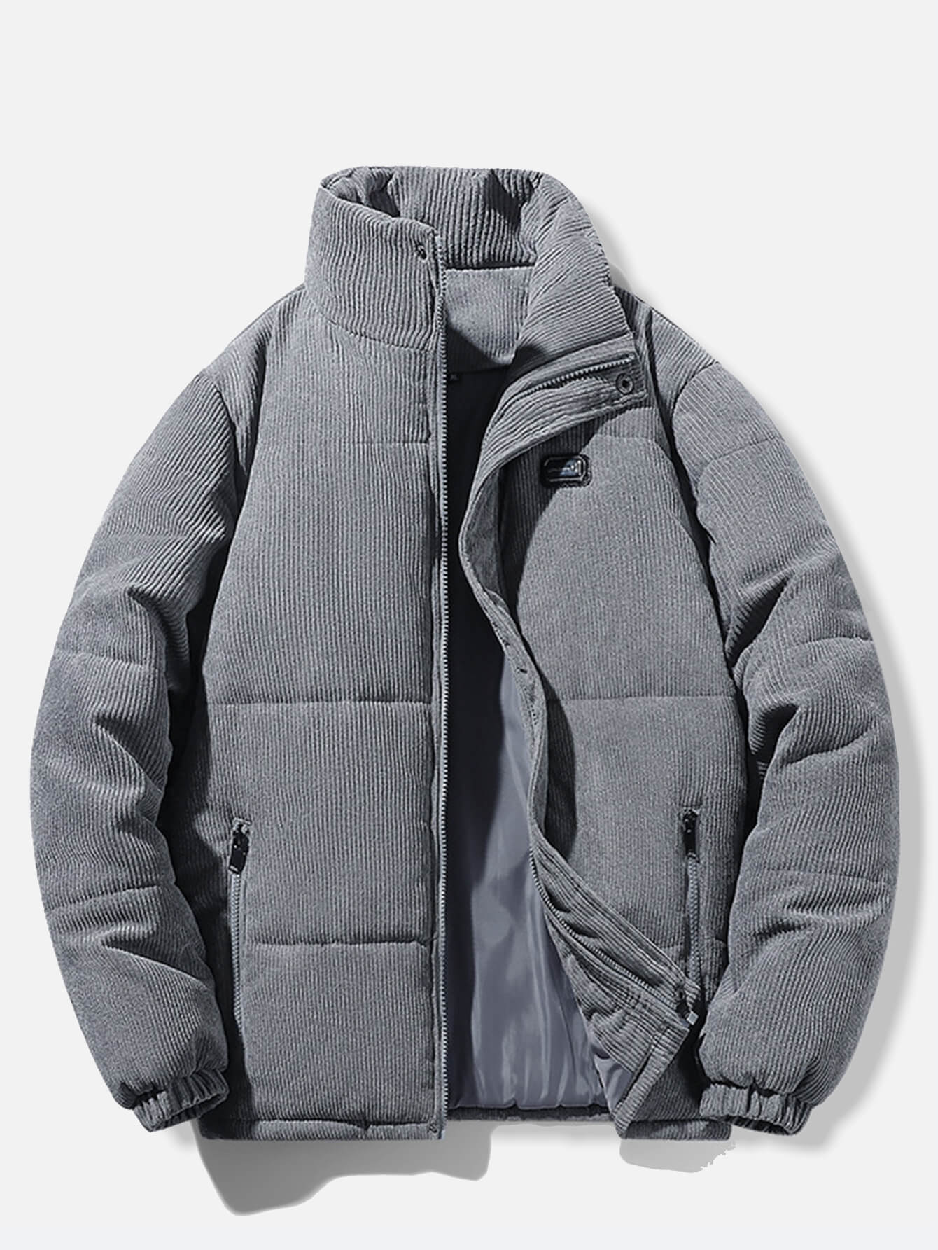 Kışlık Thickened Solid Corduroy Puffer Padded