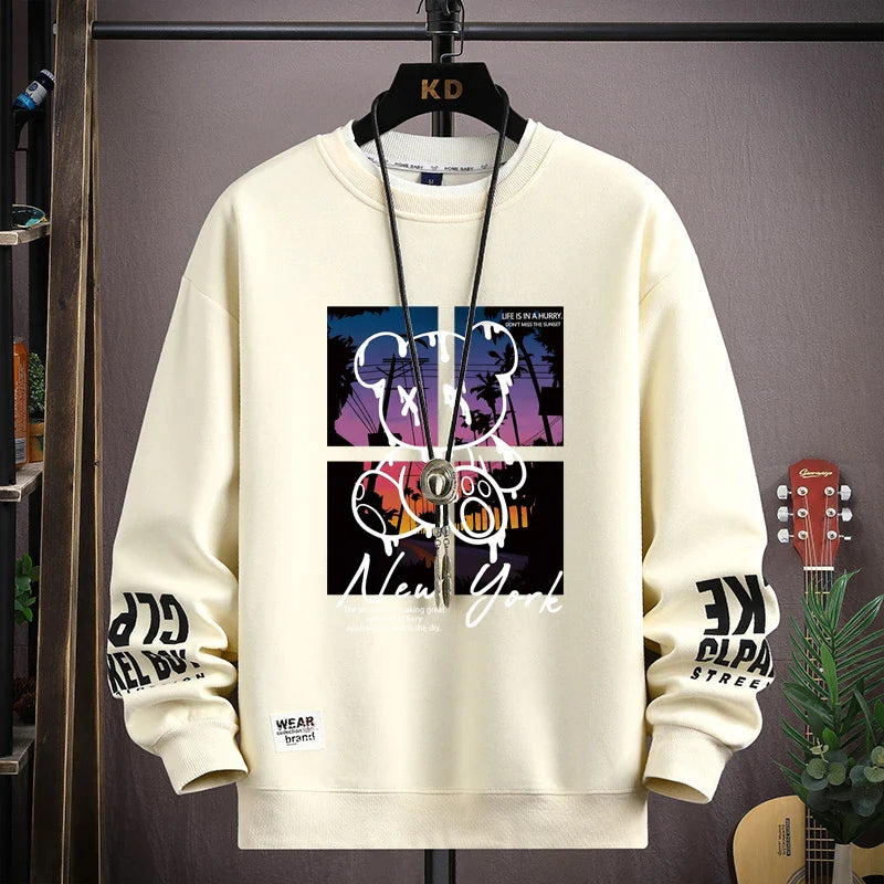 ALVARDE Bear Sunset Oversize Sweatshirt