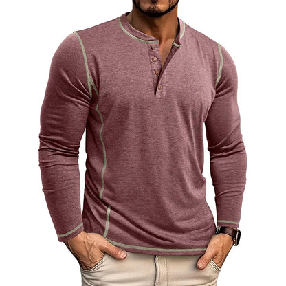 ALVARDE Henley Neck Uzun Kollu T-shirt
