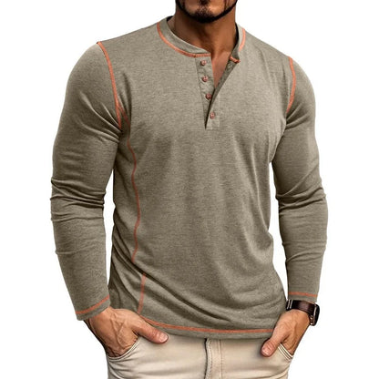 ALVARDE Henley Neck Uzun Kollu T-shirt