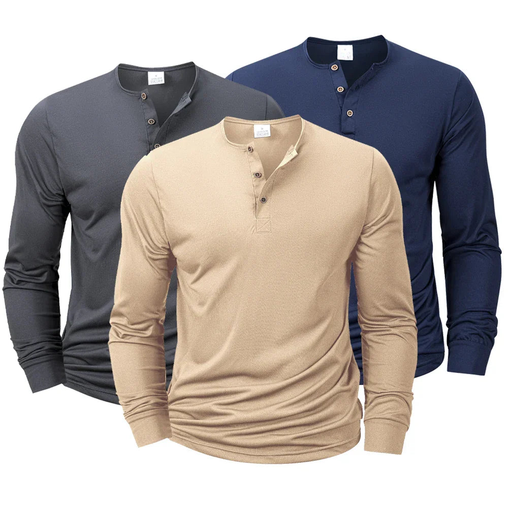 ALVARDE Uzun Kollu Henley T-shirt