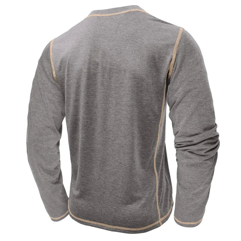 ALVARDE Henley Neck Uzun Kollu T-shirt