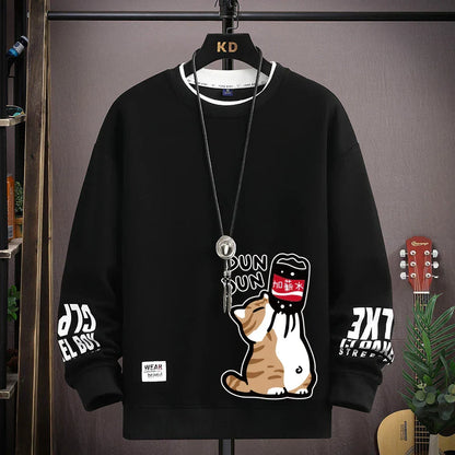 ALVARDE Kedi Desenli  Sweatshirt