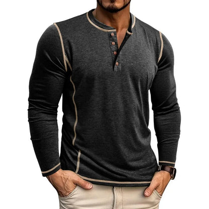 ALVARDE Henley Neck Uzun Kollu T-shirt