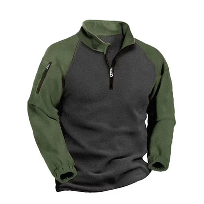 ALVARDE Zipper Patchwork Sweatshirt