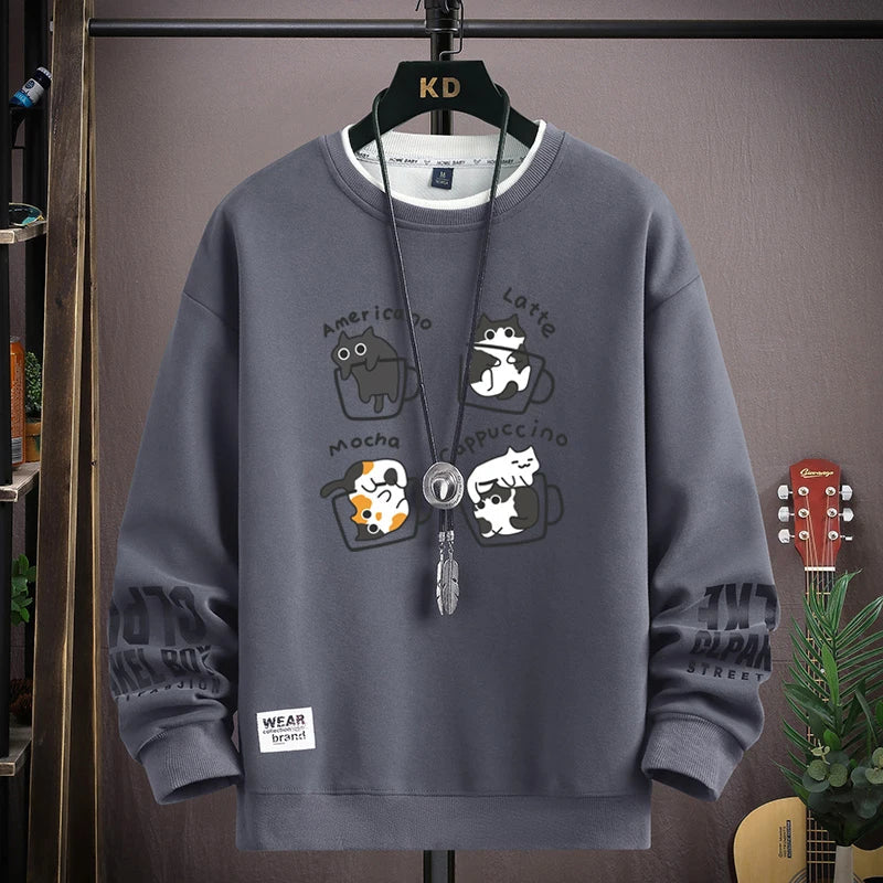 ALVARDE Kahve Desenli Sweatshirt