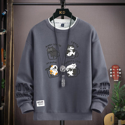 ALVARDE Kahve Desenli Sweatshirt