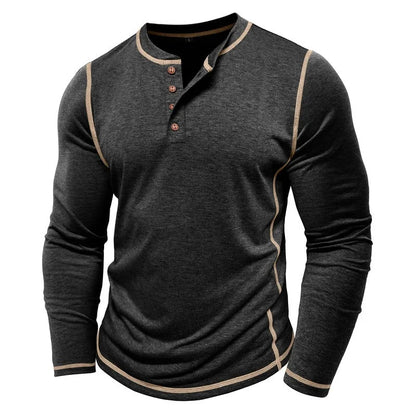 ALVARDE Henley Neck Uzun Kollu T-shirt