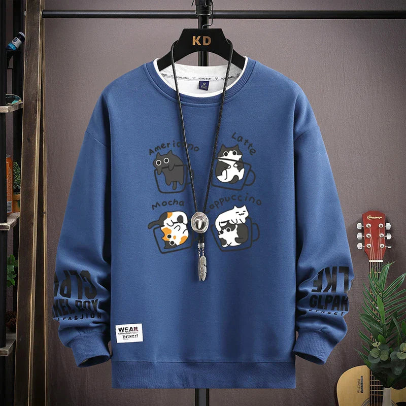 ALVARDE Kahve Desenli Sweatshirt