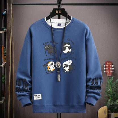ALVARDE Kahve Desenli Sweatshirt
