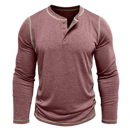 ALVARDE Henley Neck Uzun Kollu T-shirt