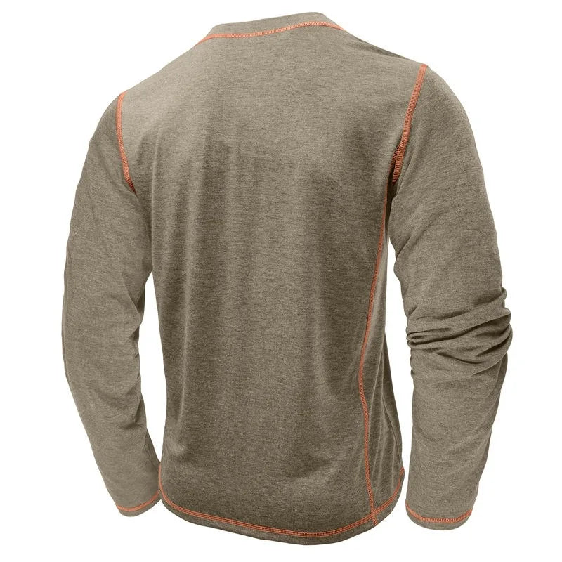 ALVARDE Henley Neck Uzun Kollu T-shirt