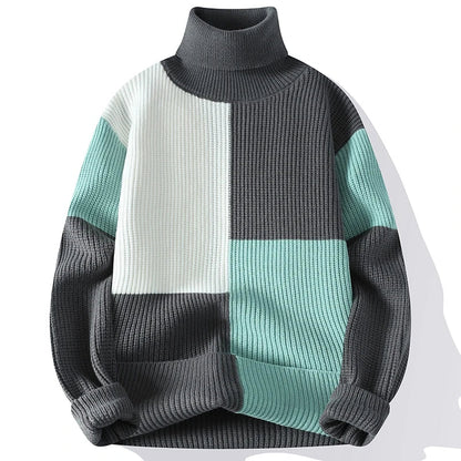 ALVARDE Patchwork Balıkçı Yaka Kazak