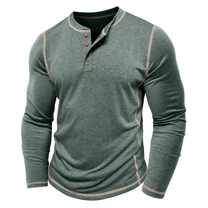 ALVARDE Henley Neck Uzun Kollu T-shirt