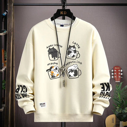 ALVARDE Kahve Desenli Sweatshirt