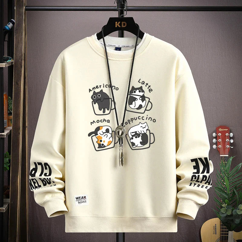 ALVARDE Kahve Desenli Sweatshirt