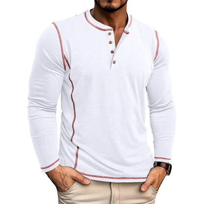 ALVARDE Henley Neck Uzun Kollu T-shirt