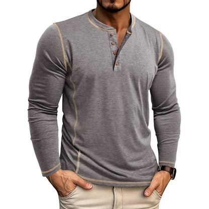 ALVARDE Henley Neck Uzun Kollu T-shirt