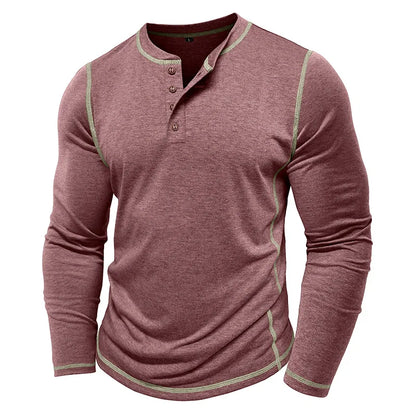 ALVARDE Henley Neck Uzun Kollu T-shirt