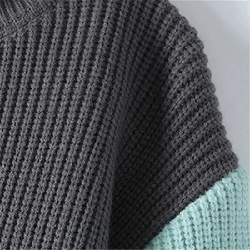 ALVARDE Patchwork Balıkçı Yaka Kazak