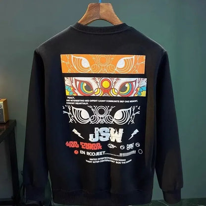 ALVARDE Japan Aslan Figür Baskılı Sweatshirt
