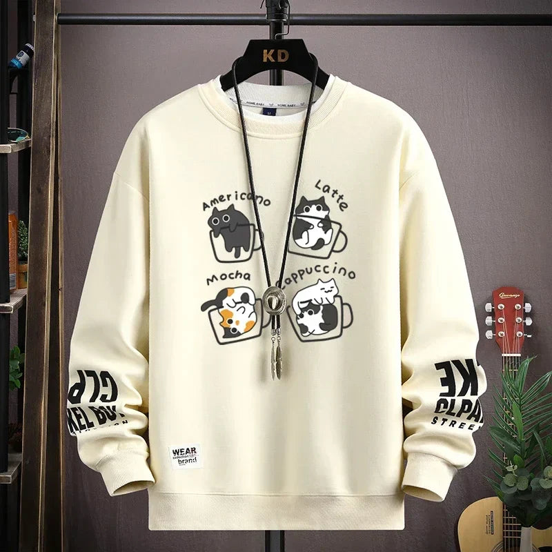 ALVARDE Kahve Desenli Sweatshirt
