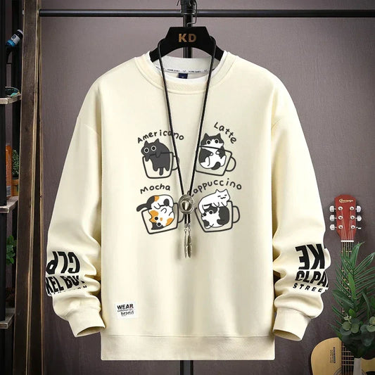 ALVARDE Kahve Desenli Sweatshirt