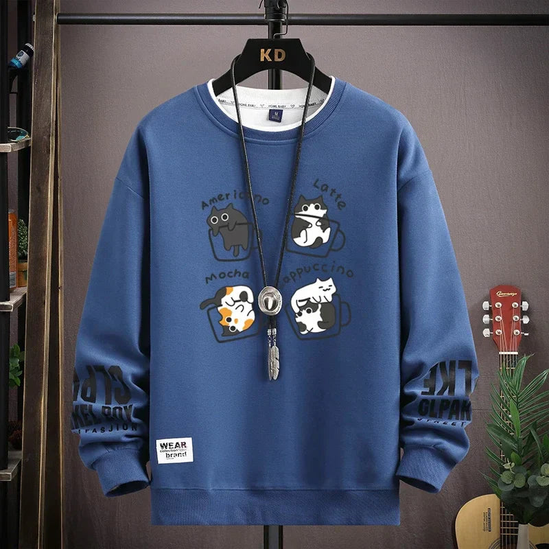 ALVARDE Kahve Desenli Sweatshirt