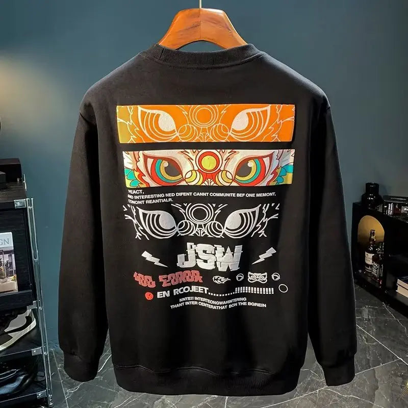ALVARDE Japan Aslan Figür Baskılı Sweatshirt