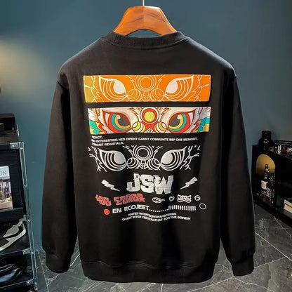 ALVARDE Japan Aslan Figür Baskılı Sweatshirt