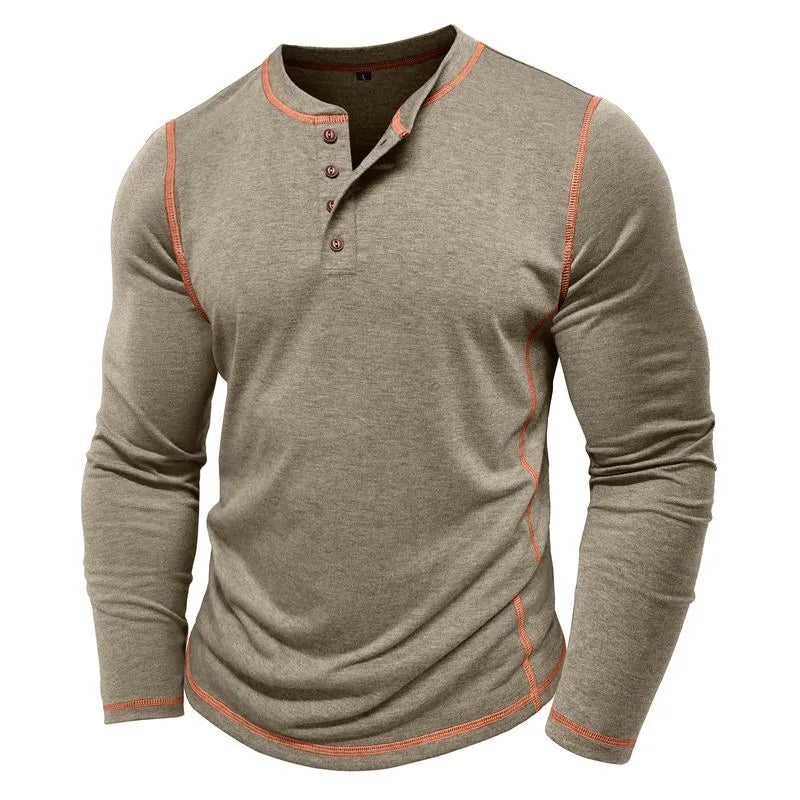ALVARDE Henley Neck Uzun Kollu T-shirt