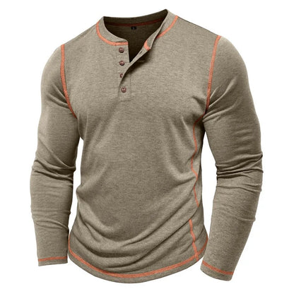 ALVARDE Henley Neck Uzun Kollu T-shirt