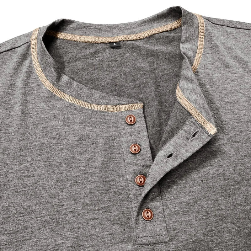 ALVARDE Henley Neck Uzun Kollu T-shirt