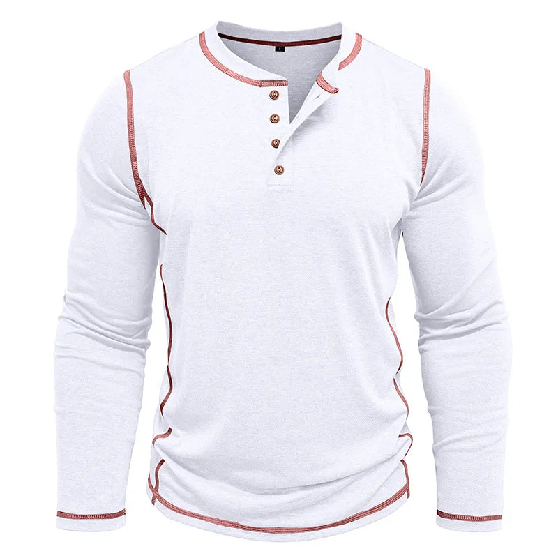ALVARDE Henley Neck Uzun Kollu T-shirt