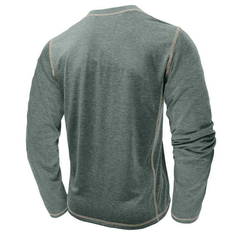 ALVARDE Henley Neck Uzun Kollu T-shirt